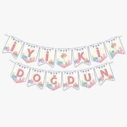 İyi Ki Doğdun Balonlu Bayrak Afiş - Parti Sürprizi