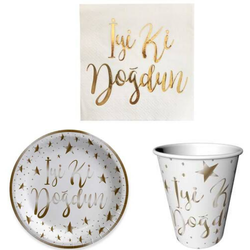 İyi Ki Doğdun Gold 6 Lı Set - Parti Sürprizi