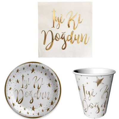 İyi Ki Doğdun Gold 6 Lı Set - 1