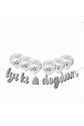 İyi Ki Doğdun Gümüş Banner Set - Parti Sürprizi