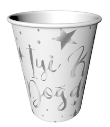 İyi ki Doğdun Gümüş Varak Baskılı Beyaz Bardak 6 Adet - Parti Sürprizi