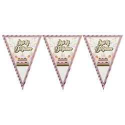 İyi Ki Doğdun Pembe Bayrak Afiş - Parti Sürprizi