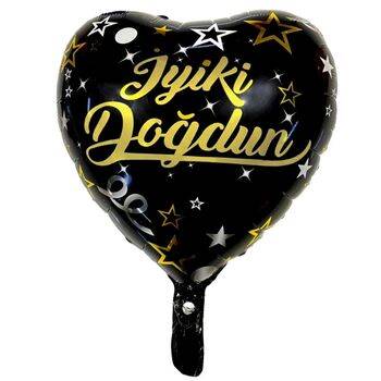 İyi Ki Doğdun Siyah Kalp Folyo Balon 1 Adet - 1