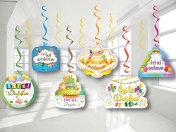 İyi Ki Doğdun Tavan Süsü 70 Cm 6 Adet - Parti Sürprizi