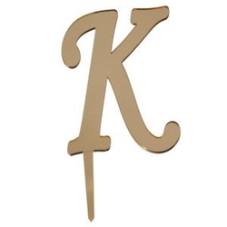 K Harf Aynalı Altın Pleksi 7 cm - Parti Sürprizi