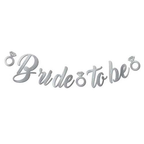 Kaligrafi Banner Gümüş Renk Bride To Be Yazı