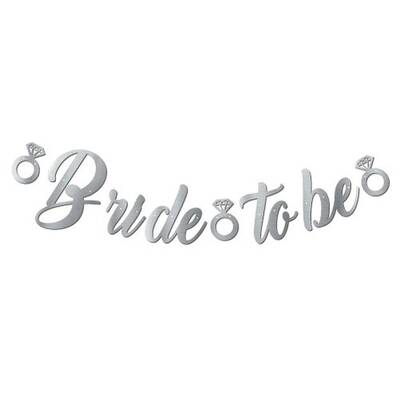 Kaligrafi Banner Gümüş Renk Bride To Be Yazı - 1