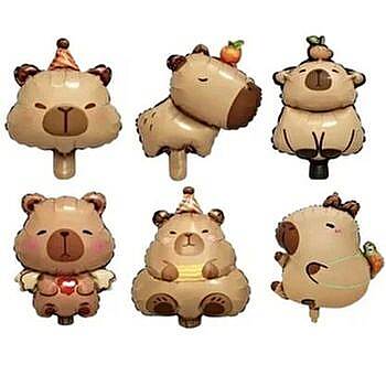 Kapibara 6 lı Mini Shap folyo Balon Set - 1