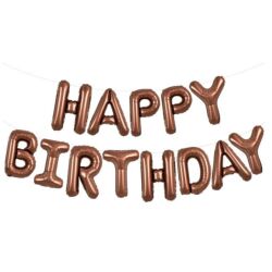 Karamel Çikolata Happy Birthday Harf Folyo Balon Set - Parti Sürprizi