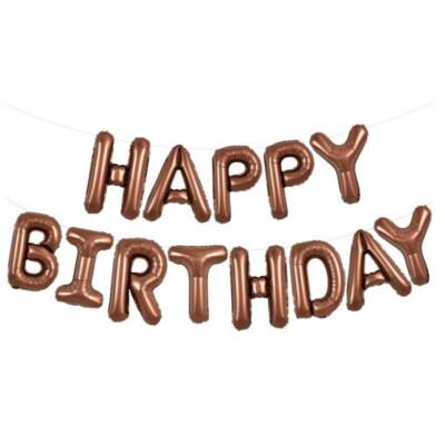 Karamel Çikolata Happy Birthday Harf Folyo Balon Set - 1