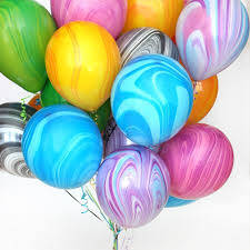 Karışık Renk Mermer Desenli Balon 10 Adet