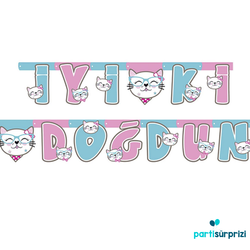 Kedicikler Partisi İyi Ki Doğdun Harf Afiş 2 metre - Parti Sürprizi