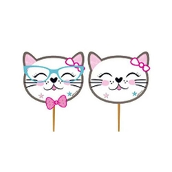 Kedicikler Teması Kürdan 10 Adet - Parti Sürprizi