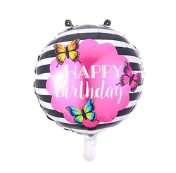 Kelebek Happy Birthday Folyo Balon 1 Adet - Parti Sürprizi