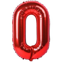 Kırmızı 0 Rakam Folyo Balon 100 Cm - Parti Sürprizi