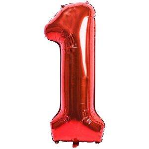 Kırmızı 1 Rakam Folyo Balon 100 Cm