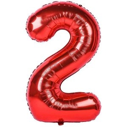 Kırmızı 2 Rakam Folyo Balon 100 Cm - Parti Sürprizi
