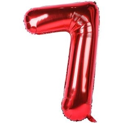 Kırmızı 7 Rakam Folyo Balon 100 Cm - Parti Sürprizi