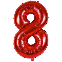Kırmızı 8 Rakam Folyo Balon 100 Cm - Parti Sürprizi