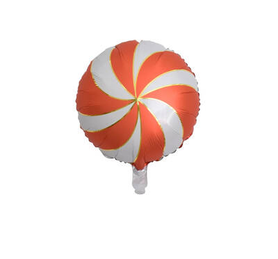 Kırmızı Beyaz Şeker Görünümlü Folyo Balon - 1