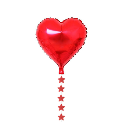 Kırmızı Kalp Folyo Balon Kuyruğu