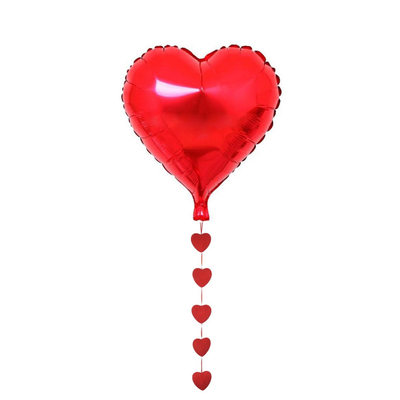 Kırmızı Kalp Folyo Balon Ve Kuyruğu