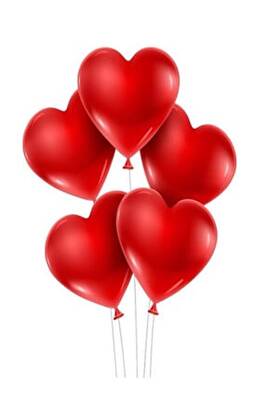 Kırmızı Kalp Latex Balon 10 Adet - 1