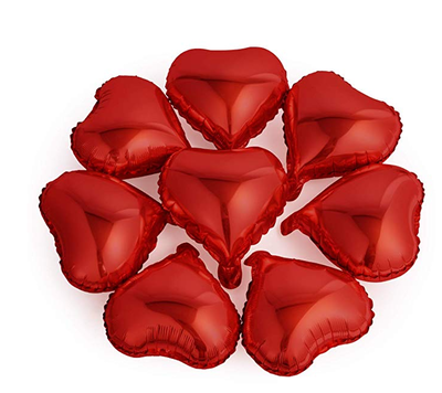 Kırmızı Kalp Mini Shape Folyo Balon 6 Adet