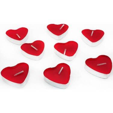 Kırmızı Kalp Tealight 25 Li Mum - 1