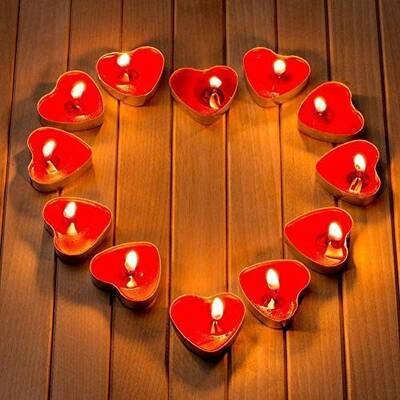 Kırmızı Kalp Tealight 25 Li Mum - 2