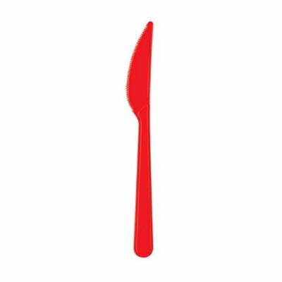 Kırmızı Renk Plastik Bıçak 25 Li