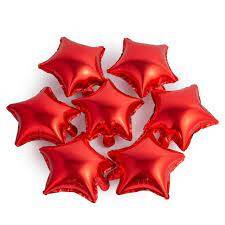 Kırmızı Yıldız Folyo Balon 25 x 28 cm 6 Adet