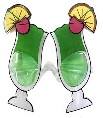 Kokteyl Görünümlü Gözlük - Parti Sürprizi