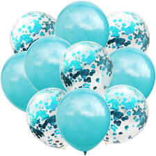 Konfetili Bebek Mavi Balon Demeti 10 Adet - 1