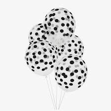 İçi Siyah Renk Konfetili Şeffaf Süper Lüks Balon 10 Adet 30 CM - 1