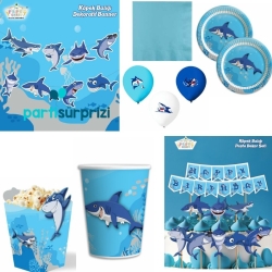 Köpek Balığı Teması 8 Kişilik Parti Seti - Parti Sürprizi
