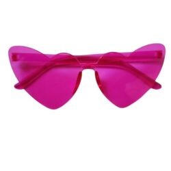 Koyu Pembe Fuşya Kalpli Parti Gözlüğü 1 Adet - Parti Sürprizi