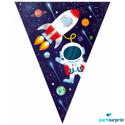Kozmik Galaksi Uzay Teması Bayrak Afiş - Parti Sürprizi