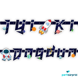 Kozmik Galaksi Uzay Teması İyi Ki Doğdun Harf Afiş - Parti Sürprizi