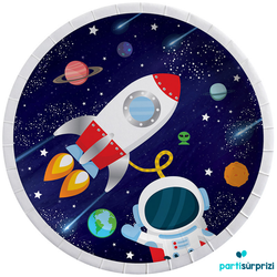 Kozmik Galaksi Uzay Teması Tabak 8 Adet - Parti Sürprizi