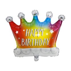 Kral Tacı Happy Birthday Folyo Balon 1 Adet - Parti Sürprizi