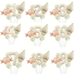  Krem 1 den 9 Dondurmalı Folyo Balon Set - 1