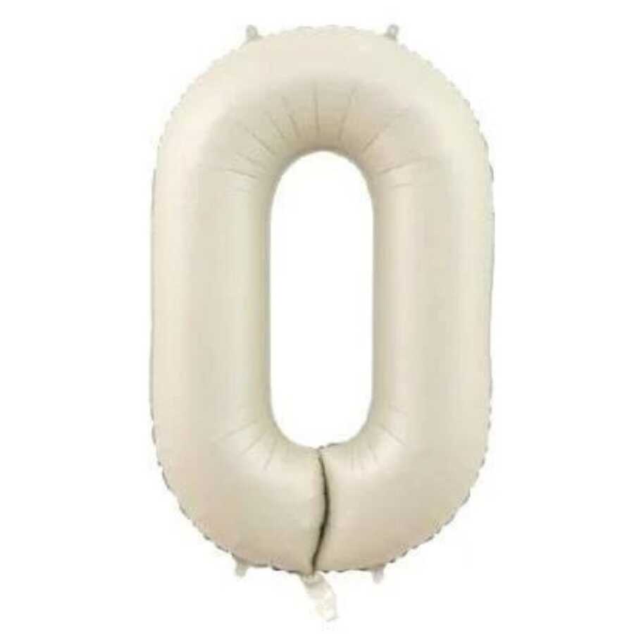 Krem Renk 0 Rakam 76 Cm Folyo Balon