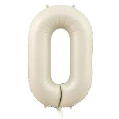 Krem Renk 0 Rakam 76 cm Folyo Balon - 1