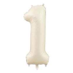 Krem Renk 1 Rakam 76 cm Folyo Balon - Parti Sürprizi