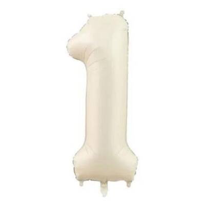 Krem Renk 1 Rakam 76 cm Folyo Balon - 1