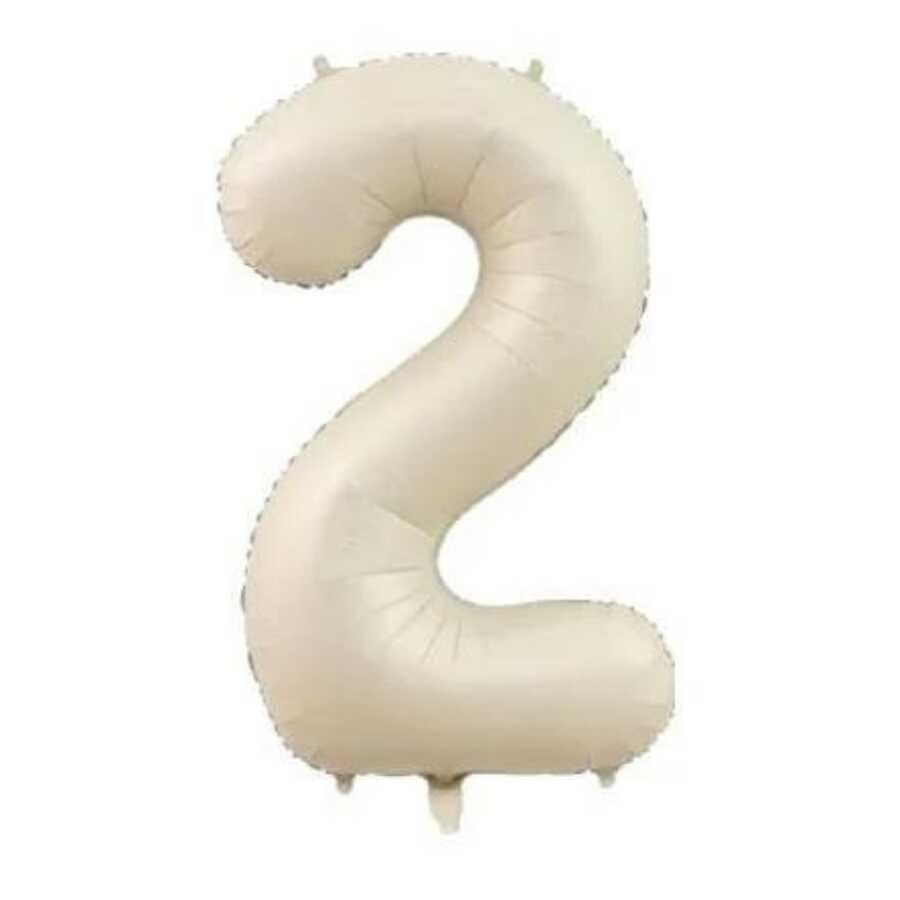 Krem Renk 2 Rakam 76 Cm Folyo Balon