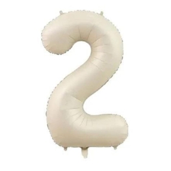 Krem Renk 2 Rakam 76 cm Folyo Balon - Parti Sürprizi