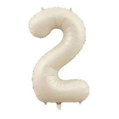 Krem Renk 2 Rakam 76 cm Folyo Balon - 1