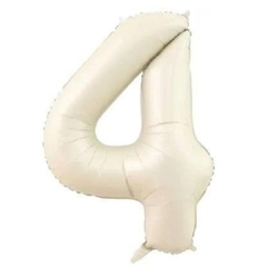 Krem Renk 4 Rakam 76 cm Folyo Balon - Parti Sürprizi
